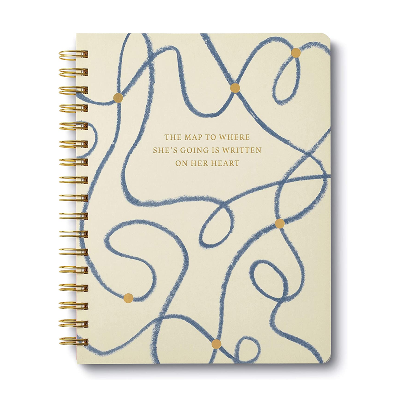 Wire-O Notebook by Compendium: The Map to Where She’s Going Is Written on Her Heart.