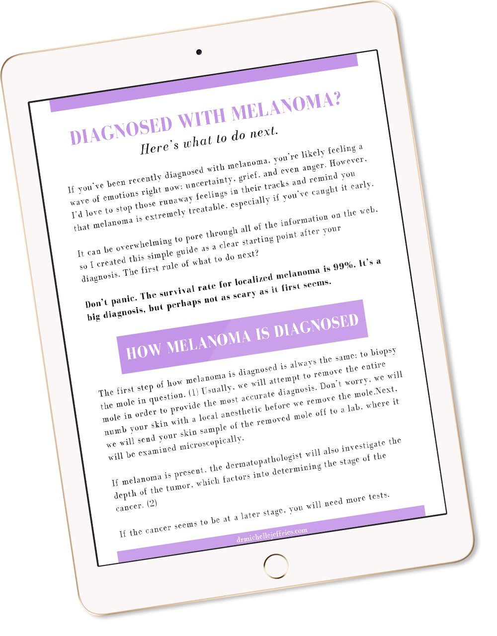 Melanoma Guide on iPad